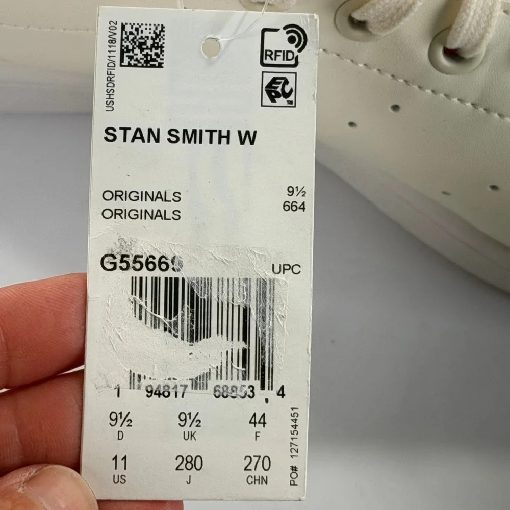 NEW Adidas Stan Smith Sneakers Womens 11 Cream Pink Mint Casual Retro Athleisure